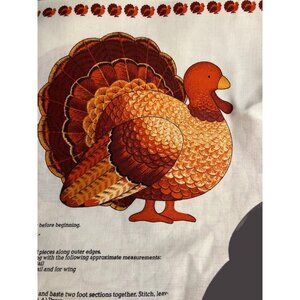 Thanksgiving Turkey Sewing Fabric Panel For Soft Toy Pillow Cut & Sew  DIY Kit